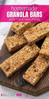 These wholesome granola bars are naturally sweetened, gluten free, and the perfect healthy snack. Homemade Granola Bars Vegan Gluten Free A Mind Full Mom