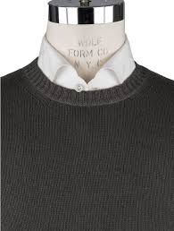 Malo Brown Virgin Wool Sweater Crewneck