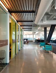 A Creative Office Space For A Creative Company Commercial Office Design Office Design Exposed Ceilings