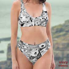 Ahegao Anime Recycled High-waisted Bikini - Etsy