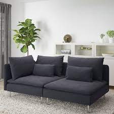 Soderhamn 3er Sofa Ohne Abschluss Samsta Dunkelgrau Ikea Osterreich Soderhamn Sofa Bequemes Sofa 3er Sofa