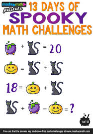 Are Your Kids Ready For 13 Days Of Halloween Math Activities For Grades 1 8 Your Students Will Love Th Math Challenge Halloween Math Activities Halloween Math