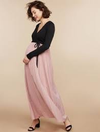 Pleated Wrap Maxi Maternity Dress Black Mauve Pregnancy Maxi Dress Long Sleeve Maternity Dress Maternity Dresses