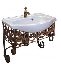 Meubles De Salle De Bains En Fer Forge Une Couleur Terminee A Oxyde Un Meuble De Bain Compose Par Suppor Meuble Sous Lavabo Meuble Salle De Bain Salle De Bain