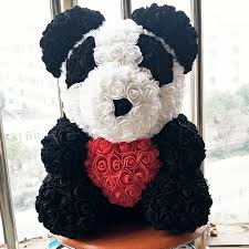 Sendflowers.com has been visited by 10k+ users in the past month 35 Cm Valentine S Day Gifts Giant Panda Christmas Gift Rose Teddy Bears 3 5 Cm Flower Head Roses Bear With Heart Artificial Dried Flowers Aliexpress