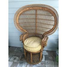 Boho Chic 1960s Boho Chic Woven Peacock Chair With Cushion For Sale Image 3 Of 10 Chair Cushions For Sale Side Chairs