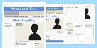 Headlines, whether in broadsheet or tabloid newspapers, give a short insight to what the article is about. Editable Newspaper Front Page Teaching Resources