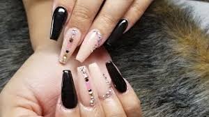 Ver más ideas sobre manicura de uñas, manicura, uñas de gel bonitas. Unas Acrilicas Negras Y Natural Youtube