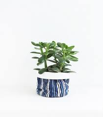 Cache pot blanc bleu vietnam céramique blanc bleu vers 1900. Cache Pot Imprime Bleu Indigo En Coton 15 X 15 Cm