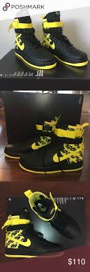 Black And Yellow Air Force Ones High Tops Nike Sf Air Force One High Tops Black Yellow Nib Nike Sf Air Force One Af1 Winterized Issue Footwear Black Y Black High Tops High Tops Black N Yellow