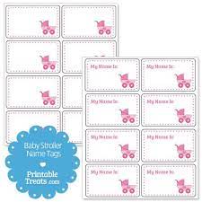 Delightful free printable baby shower games to play and entertain your guests while you host a party to celebrate the arrival of a new baby boy or girl. Printable Pink Baby Stroller Name Tags Baby Strollers Baby Shower Printables Name Tags
