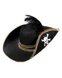 Almost any hat can benefit from a feather, and many hats throughout history were adorned with feathers just to enhance their appeal, including musketeer hats, triangular tyrolean hats, top hats, hunting caps, and more. Pirate Hat With Skull And Feather Cheap Pirates Pirate Karneval Universe