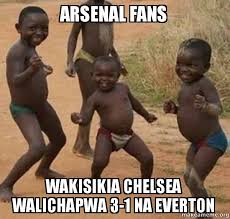 Find the newest arsenal chelsea meme. Arsenal Fans Wakisikia Chelsea Walichapwa 3 1 Na Everton Arsenal Young Fans Club Make A Meme
