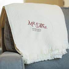 Embroidered Mr Mrs Blanket Embroidered Wedding Gifts Wedding Gifts For Bride And Groom Diy Gifts For Him