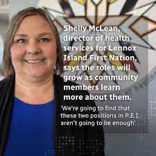 Shelby Arsenault-Ellands, a registered nurse, is a member of Lennox Island  First Nation. She's now working at the Lennox Island Health Centre as a  Mi'kmaw health systems navigator, helping people in her