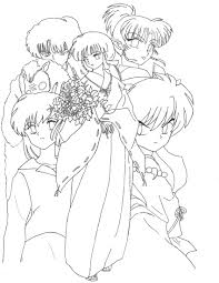 This printable sheet is related to inuyasha coloring pages 3. Inuyasha Group Lineart By Aiookami On Deviantart