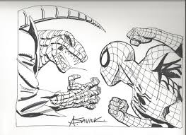 Click on the coloring page to open in a new window and print. Spiderman Vs The Lizard By Alex Saviuk In Rob Shalda S Spidey And Foes Comic Art Gallery Room