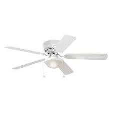 Harbor Breeze Armitage Builder Series 52 In White Led Indoor Flush Mount Ceiling Fan With Light 5 Blade In The Ceiling Fans Department At Lowes Com