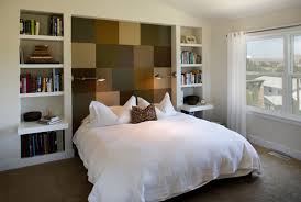 Combine a thrifted frame with a frame from an art canvas; Bookcase Headboard Design Ideas