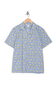 Abound Printed Short Sleeve Regular Fit Camp Shirt In Blue Powder Crazy Eggs Modesens