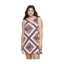 Juniors Plus Size About A Girl Lace Up Swing Dress Swing Dress Dresses Junior Plus Size