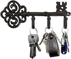 Hendson Key Holder Wall Mounted Cast Iron Farmhouse Decor Keys Holder Decorative Vintage Rustic Key Hanger With 3 Ho Key Hanger Rustic Keys Wall Key Holder