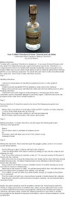 What is the recipe for chloroform? How To Make Chloroform For Emergency Surgical Situations Survival Prepping Survival Skills Emergency Prepping