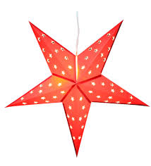 Brubaker Falt Weihnachtssterne Led Fotokarton Mit Stern Ausschnitten 60 Cm ø Rot Und Gold Doppel