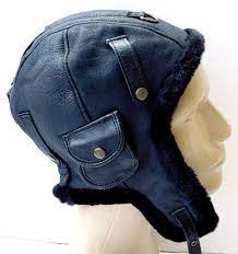 Wwii Vintage Style Handmade Genuine Leather Aviator Hat Sheepskin Trapper Bomber Pilot Cap Motorcycle Helmet Cap Xxl Size T1212 Aviator Hat Leather Vintage Fashion