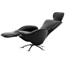 Swivel Lounge Chair In Black Leather By Toshiyuki Kita At 1stdibs Lounge Chair Modern Recliner Chairs Relaxing Chair