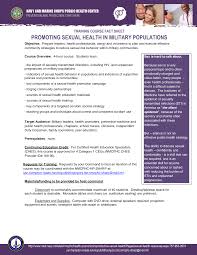 PROMOTING SEXUAL HEALTH IN MILITARY POPULATIONS