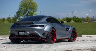 Mean Gray Mercedes Amg Gt With Red Elements Mercedes Mercedes Amg Amg