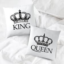 King Queen Pillow Covers Gift For Couple Couple Pillow Case
