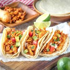 These chicken nachos are made with tortilla chips layered with seasoned chicken, green chilies and cheese. Shredded Chicken Taco Recipe 21 Day Fix Approved The Fit Habit