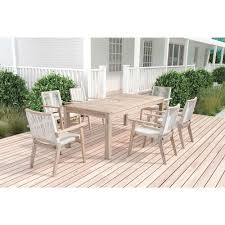 Zuo South Port Arm Wood Outdoor Dining Chair In White 2 Pack Outdoor Dining Chairs White Dining Chairs Dining Chairs