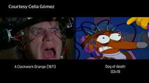 Simpson film parodies side-by-side with their references