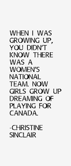 Subscribe christine sinclair — american athlete born on june 12, 1983, christine margaret sinclair is a canadian soccer player and captain of the canadian national team. Christine Sinclair Quotes Sayings