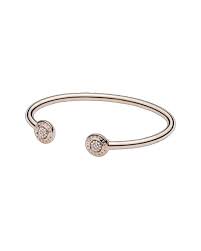Here's a panodora rose open bangle styling idea for valentine's day for yourself or for your loved one to wear on february 14th! Pandora Rose 14k Rose Gold Plated Cz Logo Open Pave Bangle In Metallic Save 1 Lyst