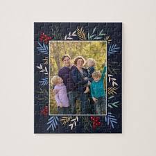 This picture puzzle makes a fun and unique gift for ages 1 to 101 and beyond. Personalized Family Photo Holiday Gift Jigsaw Puzzle Zazzle Com Holiday Photo Gifts Personalized Family Family Holiday Gifts