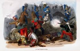 Sergeant Richard Wadeson, 75th Regiment, coming bravely to the rescue of Private Michael Farrell who was assailed by a number of rebel cavalry, Indian Mutiny, 18th July 1857, from a series entitled '