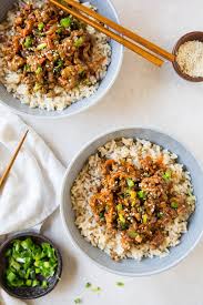 Using leaner turkey or even ground chicken cuts back on the fat but still has plenty of great flavors. Easy Ground Turkey Recipes Healthy Teriyaki Turkey Rice Bowl