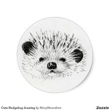 Cute Hedgehog Drawing Classic Round Sticker Zazzle Com In 2020 Hedgehog Drawing Hedgehog Art Animal Drawings