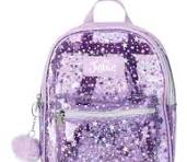 Justice Girls Iridescent Stars Transparent Mini Backpack, Purple Clear