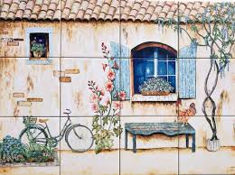 Decorative tile art, kitchen backsplash tile murals and painted glass. Amazon Com French Country House Kitchen Backsplash Tile Mural By Artist Linda Paul Handmade
