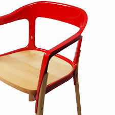 Mod Made Modern Contemporary Jasper Steel Wood Dining Chair Red Natural You Can Get Additional Details At Wood Dining Chairs Wood Chair Authentic Furniture