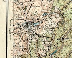 Vtedy bol v tuchole vysvätený kostol a potom tu nemeckí rytieri postavili hrad. Tuchola Bory Tucholskie Mapa Wojskowa Wig 1933 7443616819 Oficjalne Archiwum Allegro