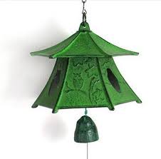 Details About Japanese Furin Wind Chime Nambu Iron Green Lantern And Owl Bell Made In Japan Sinos De Vento Ideias Pinduricalhos