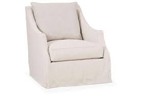 Fabric occasional accent chair with footstool modern colours lounge armchair. Giuliana Swivel Slipcover Accent Chair With Narrow Arms