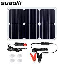 Suner power solar car battery charger. Suaoki 18w 18v Solar Panel Solar Power Car Battery Charger With Cigarette Lighter Plug Battery Charging Clip Line Suction Cups Solar Cells Aliexpress