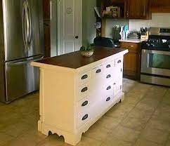 Choose an island that'll do double duty—you can use it as counter space when you're prepping dinner, and. Upcycled Awesome Kitchen Islands Made From Old Dressers Dresser Kitchen Island Kitchen Island Made From Dresser Repurposed Furniture